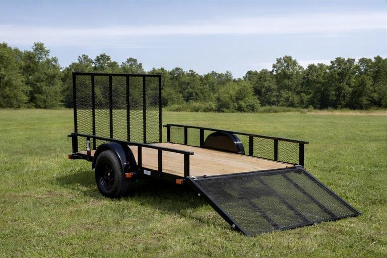 6' x 10' Carry-On Single Axle Utility Trailer – Heavy-Duty Open Deck Trailer with 4-Foot Rear Mesh Ramp and 2,990 lb. GVWR