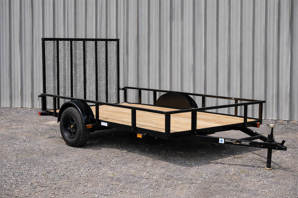 6' x 10' Carry-On Single Axle Utility Trailer – Heavy-Duty Open Deck Trailer with 4-Foot Rear Mesh Ramp and 2,990 lb. GVWR