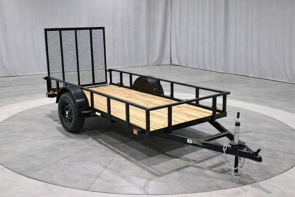 5' x 10' Carry-On Heavy-Duty Utility Trailer – Wood Floor Open Utility Trailer with 4-Foot Rear Mesh Ramp and 2,990 lb. GVWR