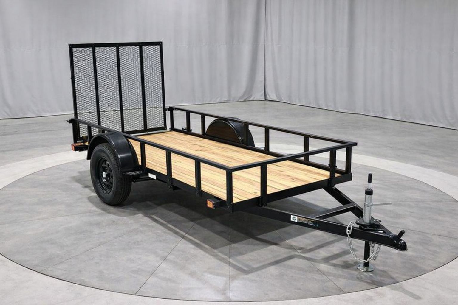 5' x 10' Carry-On Heavy-Duty Utility Trailer – Wood Floor Open Utility Trailer with 4-Foot Rear Mesh Ramp and 2,990 lb. GVWR