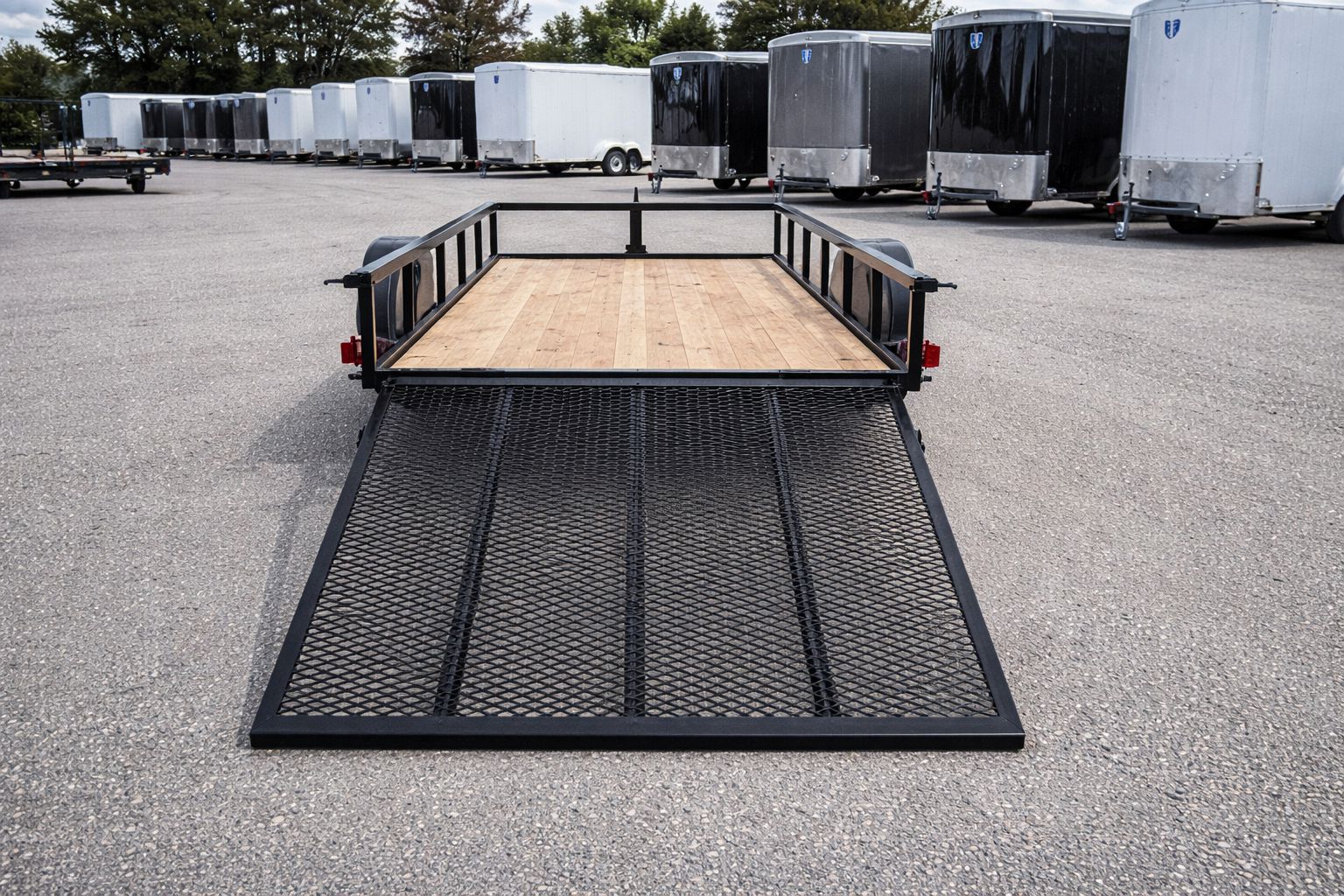 5' x 10' Carry-On Heavy-Duty Utility Trailer – Wood Floor Open Utility Trailer with 4-Foot Rear Mesh Ramp and 2,990 lb. GVWR