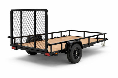5' x 8' Carry-On Heavy-Duty Utility Trailer – Compact Open Deck Utility Trailer with 4-Foot Rear Mesh Ramp and 2,000 lb. GVWR