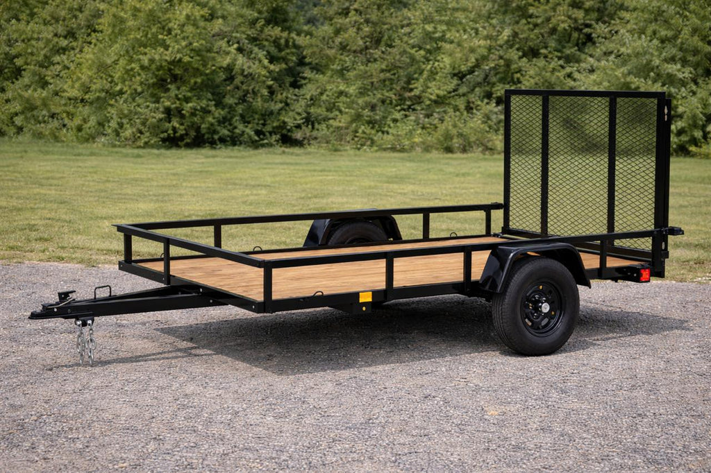 5' x 8' Carry-On Heavy-Duty Utility Trailer – Compact Open Deck Utility Trailer with 4-Foot Rear Mesh Ramp and 2,000 lb. GVWR