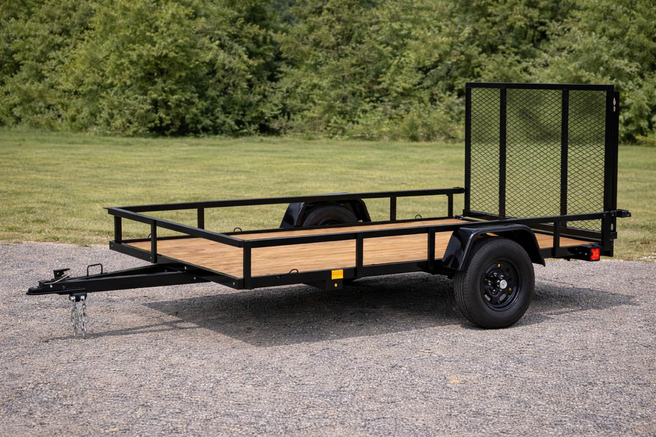 5' x 8' Carry-On Heavy-Duty Utility Trailer – Compact Open Deck Utility Trailer with 4-Foot Rear Mesh Ramp and 2,000 lb. GVWR
