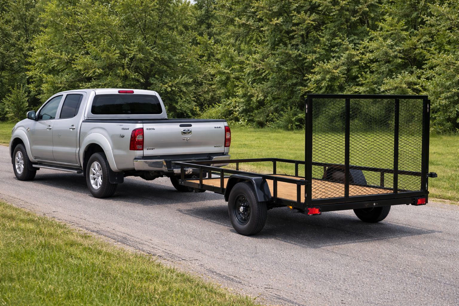 5' x 8' Carry-On Heavy-Duty Utility Trailer – Compact Open Deck Utility Trailer with 4-Foot Rear Mesh Ramp and 2,000 lb. GVWR